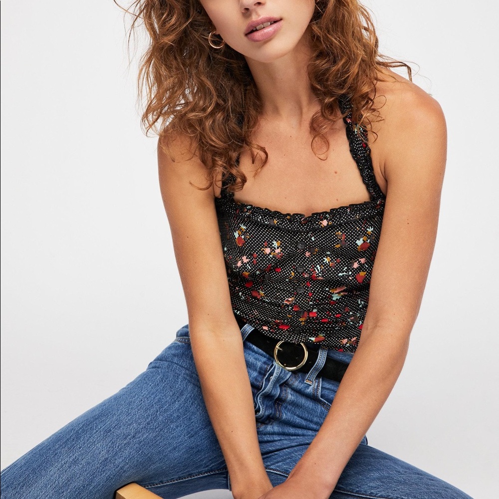 NWT Free People Retro Style Floral Halter Top